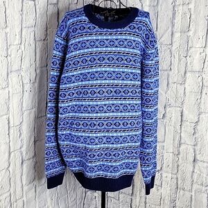 CROWN & IVY‎ Blue Crew Neck Thick Sweater XL